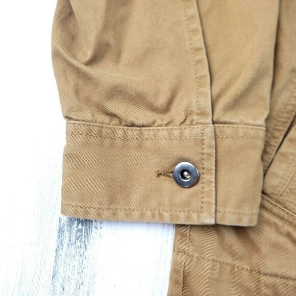 Prana Field Trucker Jacket Tan Full Zip Buttons Mens EUC - Picture 4 of 12